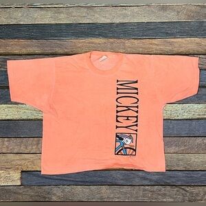 Vintage 90s Mickey Mouse Cartoon Disney World Crop Top T-Shirt